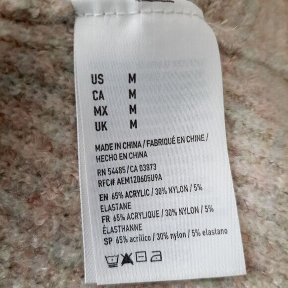 AEO Off-Shoulder Soft Knit Sweater Top Light Beige Cream Sz M - Picture 12 of 13